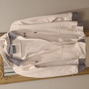 White and grey Under Armour zip up hoodie